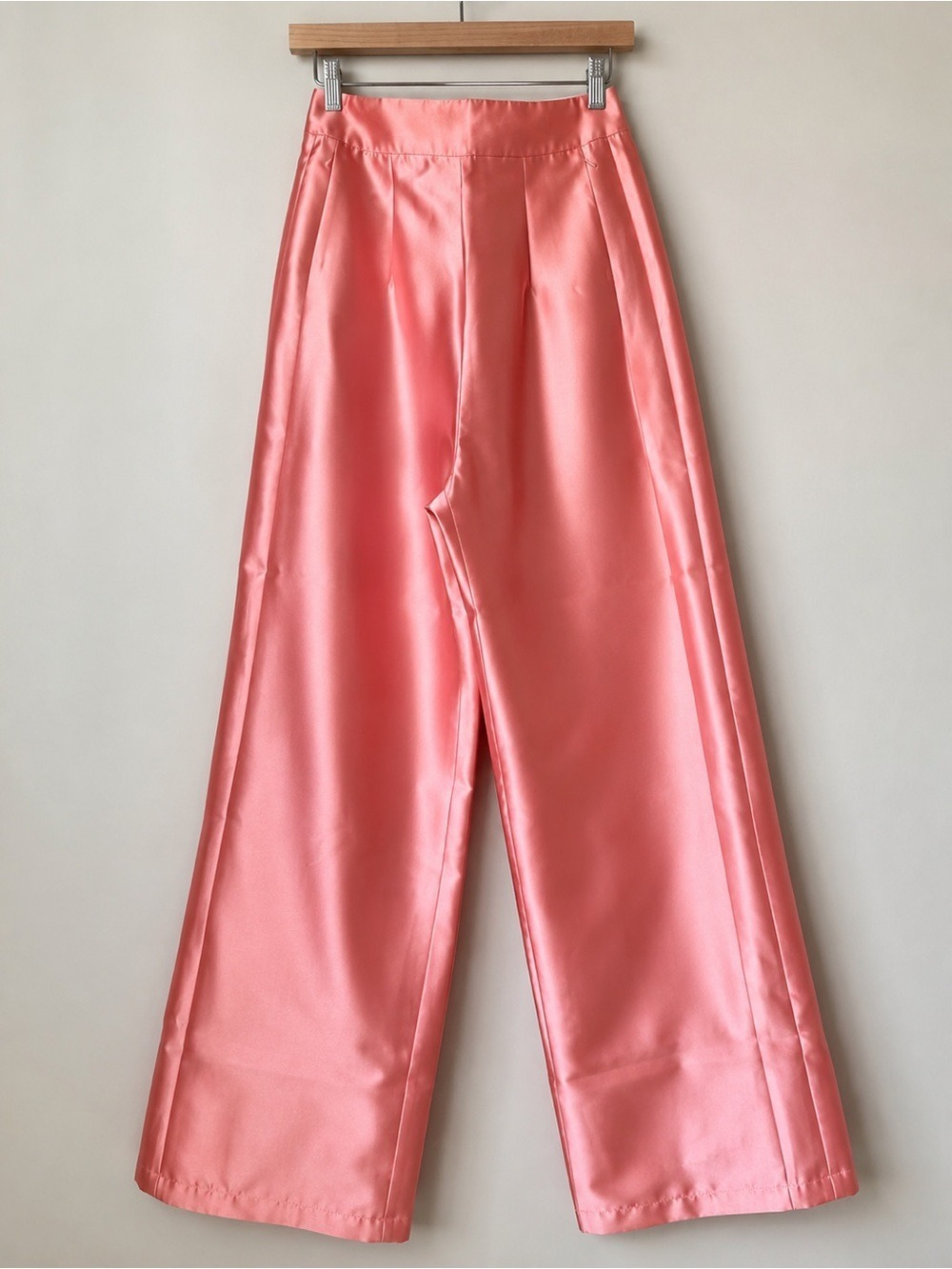 Andrea Iyamah Vasi Pant Peach Satin Wide Leg High Rise Small US 6 - Picture 4 of 8